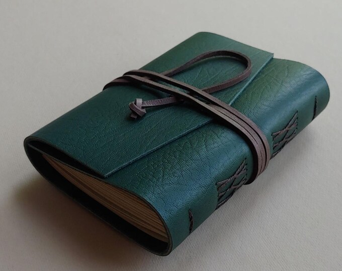 Leather Journal 4" X 6" Forest Green Leather Notebook Sketchbook Travel ...