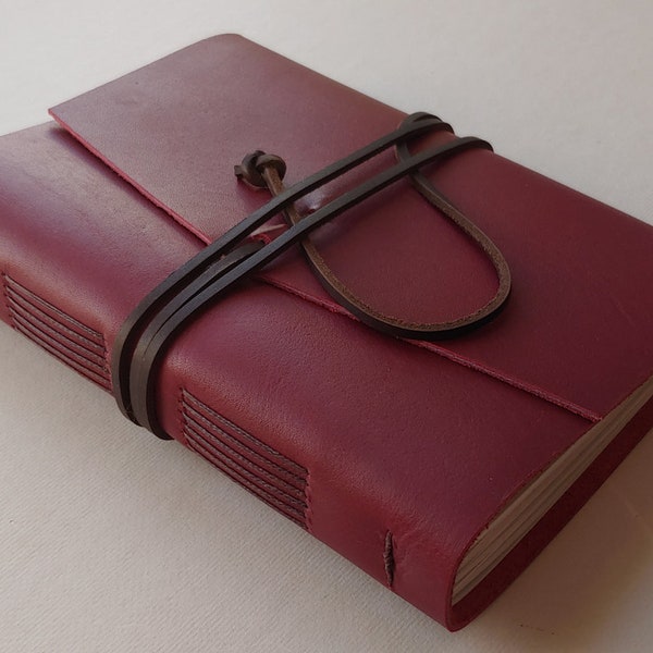Red Leather Journal Etsy