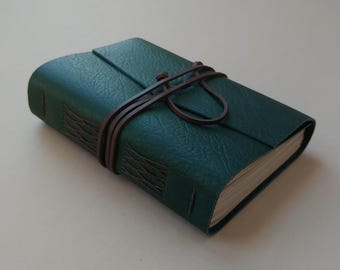 Chunky leather journal 5.5"x 7.5" 384 pages forest green leather notebook sketchbook travel diary (7488)