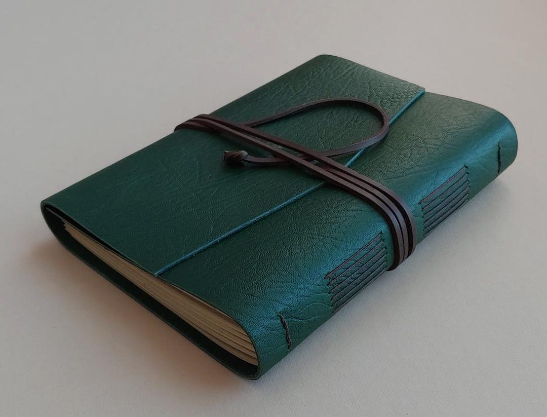 A5 Leather Journal 6" X 8.25" Green Leather Diary Sketchbook Travel ...