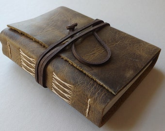 Leather journal 4"x6" 320 pages distressed brown leather notebook diary sketchbook travel journal (5424)