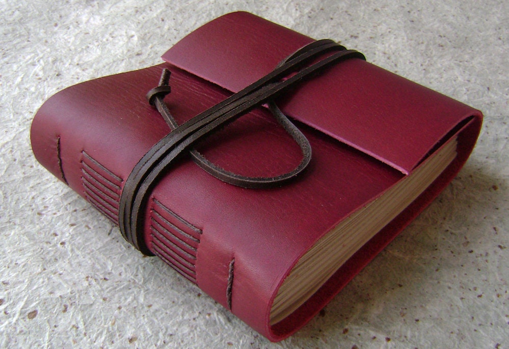 Red leather journal 5.5x 5 320 pages leather diary | Etsy