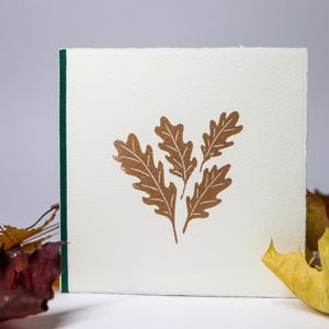 Linosnede met eikenblad