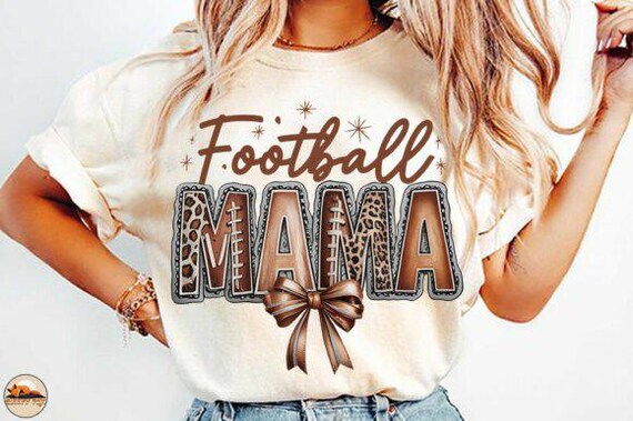 Football Mama Png, Girly Football Bow