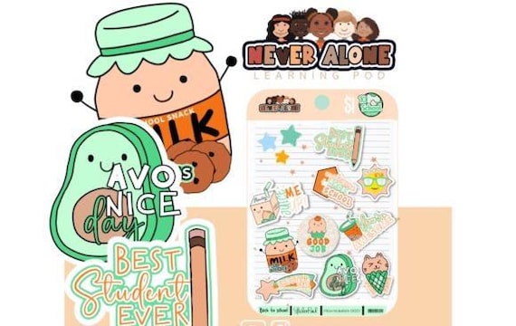 Digital files: Kawaii Back to School Stickers