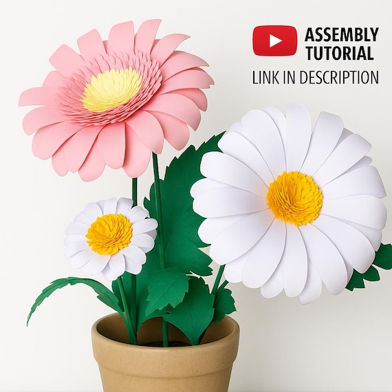 3D Daisy Paper Flowers