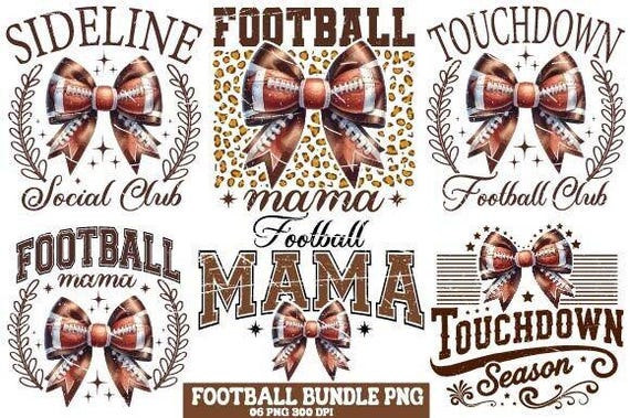 Football Png Bundle, Football Bow PNG