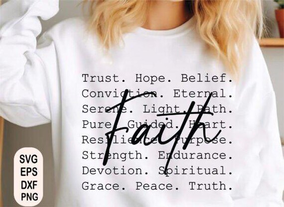 Faith Words Svg, Religious Svg,Christian