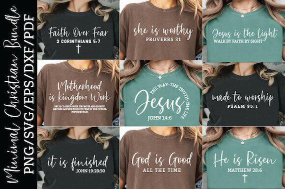 Minimal Christian Quote PNG SVG Bundle