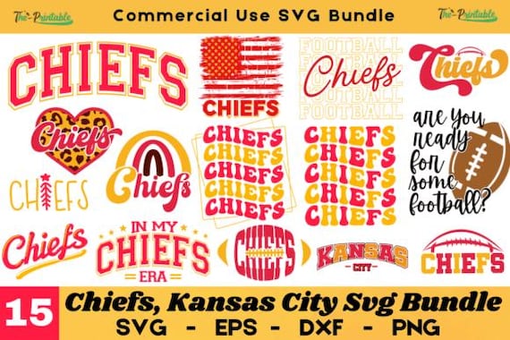 Pack Digital files In T-shirt Design: Chiefs Svg, Kansas City Svg, Chiefs Football Varsity Curved in Red