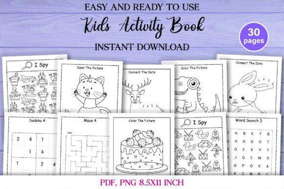 PNG AND PDF : " Kids Activity Book Preschooler Worksheet "