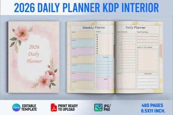 2026 Daily Planner | KDP Interior