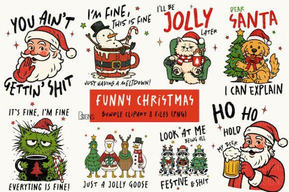 Funny Christmas Sarcastic Bundle Png