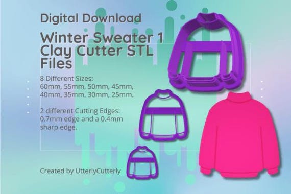 Clay Cutter STL File Winter Sweater- Mod