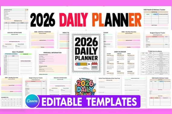 2026 Daily Planner | KDP Canva Template