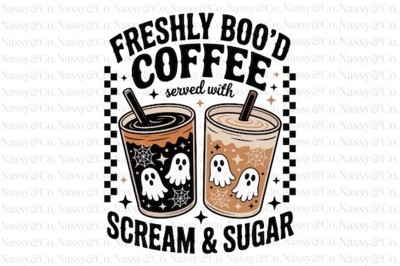 Digital Files: Freshly Boo'd Coffee Halloween Fall PNG