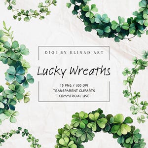 Ensemble PNG de la Saint-Patrick, couronne de trèfle numérique graphique Bundle, clipart festif pour Invitation, artisanat fait main et impression