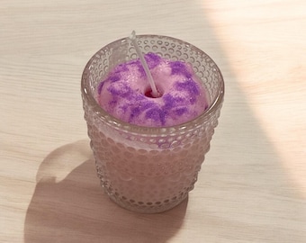 Purple donut candle