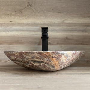 Handmade Natural Stone Bathroom Sink – Onyx