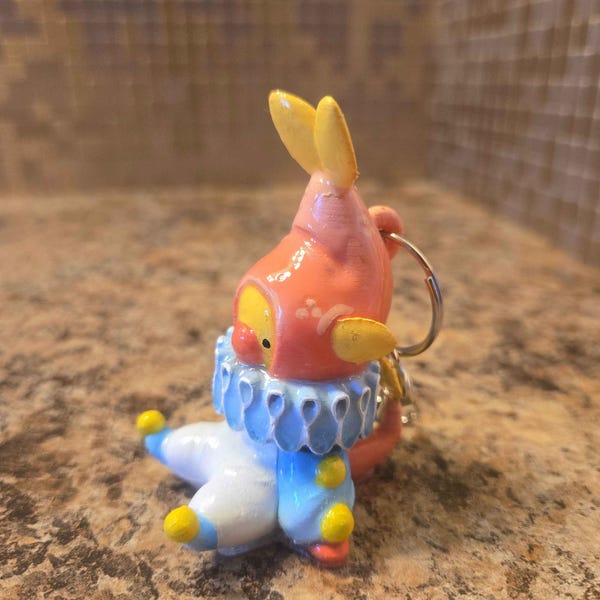 Silly fish clown keychain!