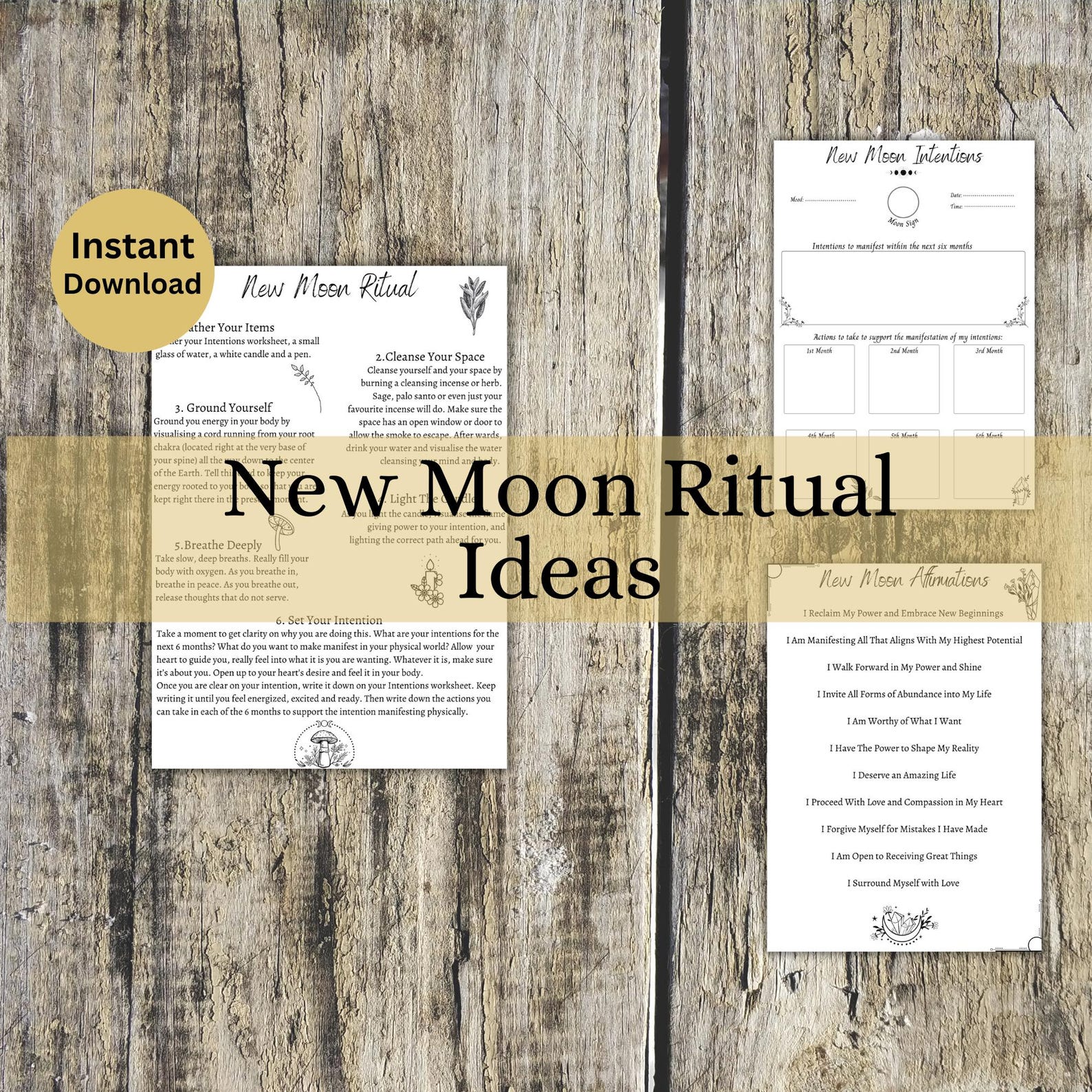 New Moon Ritual Fillable Form New Moon Ritual Printable | Moon Magick | Moon Manifesting Printable ...