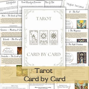 Libro de ejercicios de tarot carta por carta. Libro de ejercicios de significados y simbolismo detallados para imprimir / Significados del tarot / Tarot para imprimir / Descarga digital