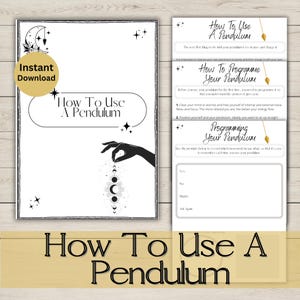 Comment utiliser un pendule imprimable | Divination | Diteur de bonne aventure imprimable | Magie pdf | Guide des sorts magiques | Téléchargement numérique