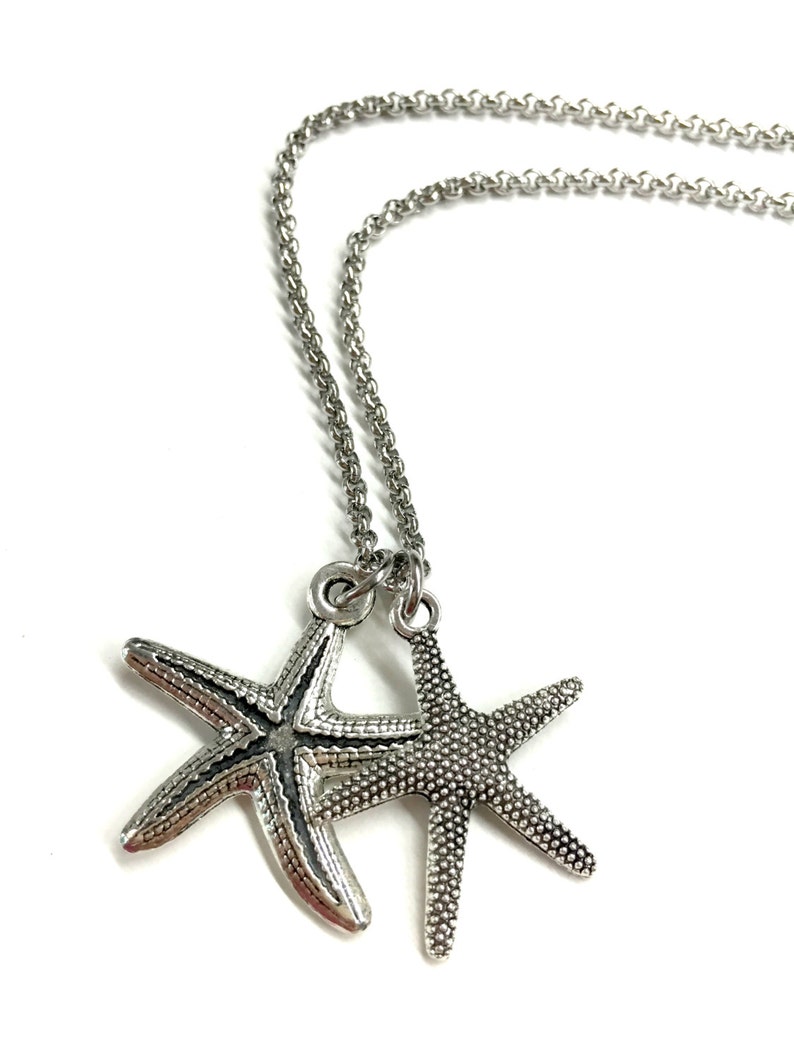 Guy Pendant Necklace Gift for Boyfriend Beach Jewelry for Him and Her Mens Starfish Necklace Stainless Steel Chain Necklace