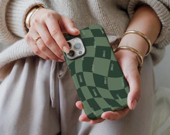 F1 Green Checkered MagSafe iPhone Case: Formula 1 Racing Gift