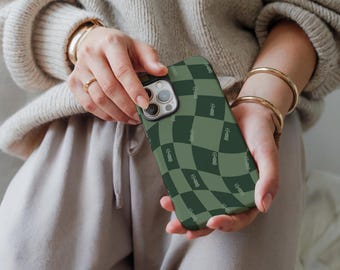 Green Checkered F1 Phone Case: Formula 1 Racing Accessories