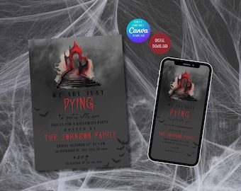 Spooky Halloween Costume Party Invitation: Editable Mobile Invite (Digital Download)