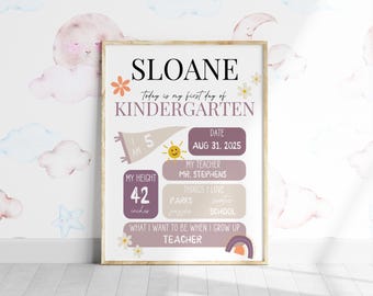 Boho First & Last Day of School Sign: Mauve Photo Prop (Editable Digital Download)
