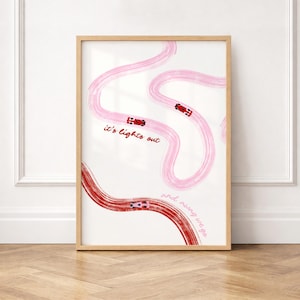 Pink and Red F1 Matte Vertical Poster | F1 Giclée Art Print (US SIZING)