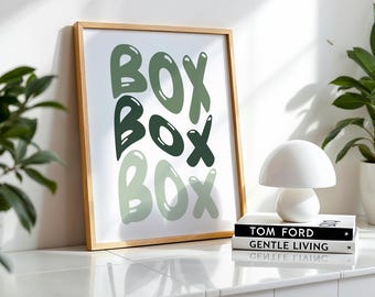 F1 "Box" Green Print | Racing Wall Art (Digital Download)