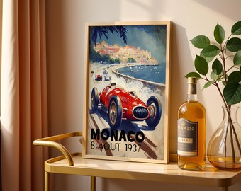 F1 Monaco Retro Poster: Formula 1 Racing Art (Digital Print)