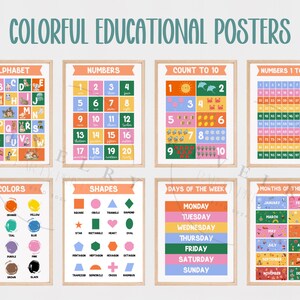 Montessori Educational Posters Set of 24: Kids Learning Prints, Playroom Wall Art (Digital Download) image 4