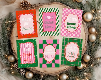 Retro Christmas Advent Activity Cards: Editable Printable Advent Calendar (Digital Download)