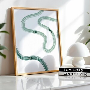 Minimalistisk grön F1-racingmålad affisch: Retro Formel 1-konst (digital nedladdning) bild 2