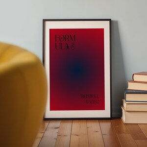 F1 Red Bull Team Colors Gradient Poster | Formula One Aura Wall Art ...