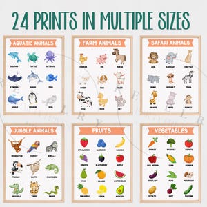 Montessori Educational Posters Set of 24: Kids Learning Prints, Playroom Wall Art (Digital Download) image 5