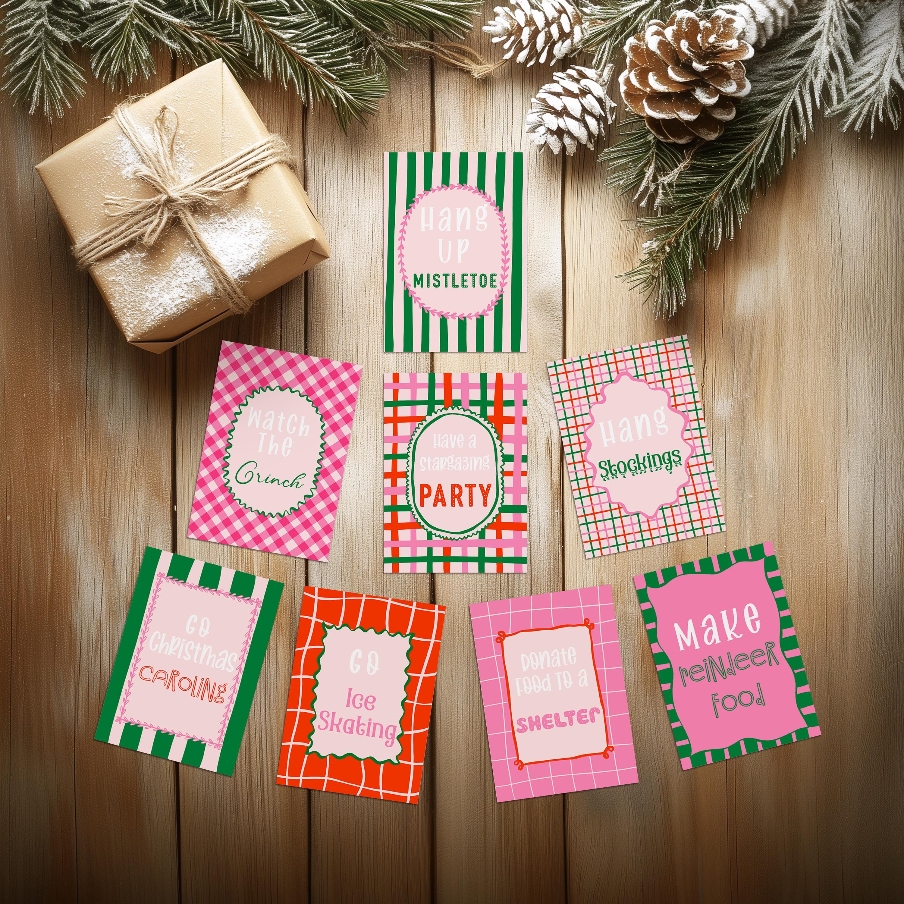 Retro Christmas Advent Activity Cards: Editable Printable Advent ...
