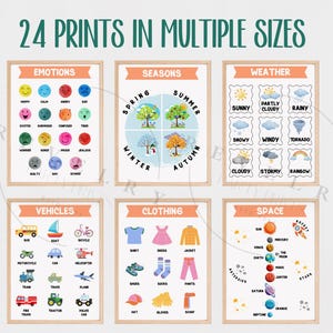 Montessori Educational Posters Set of 24: Kids Learning Prints, Playroom Wall Art (Digital Download) image 6