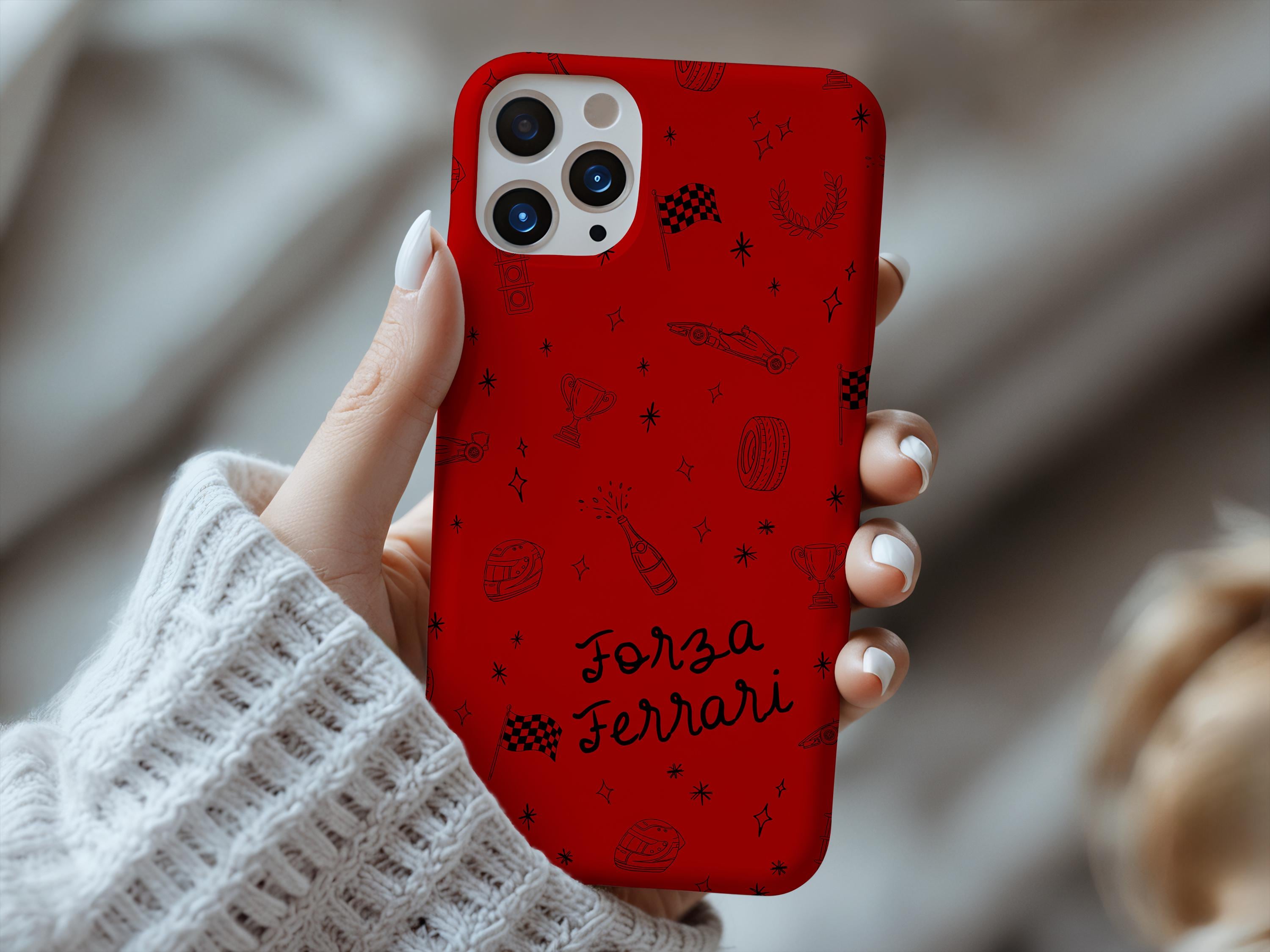 Cover Apple Iphone 13 Pro Max FERRARI F1 Bordo Trasparente - Alpha Store Design