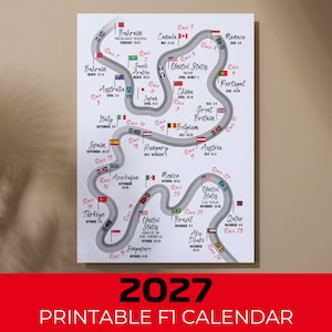 Calendario de carreras de F1 2027: Resumen anual en una sola página (Descarga digital)