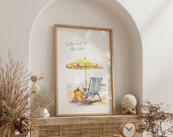 Beachy Coastal Print: Take Me to the Sea - zomerhuisdecoratie (digitale download)