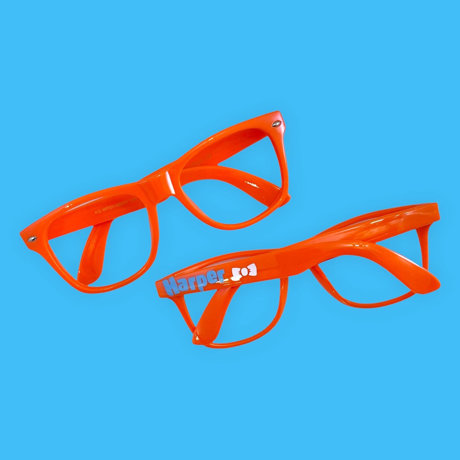 Blippi Inspired Glasses Orange Glasses Child Size Glasses Etsy