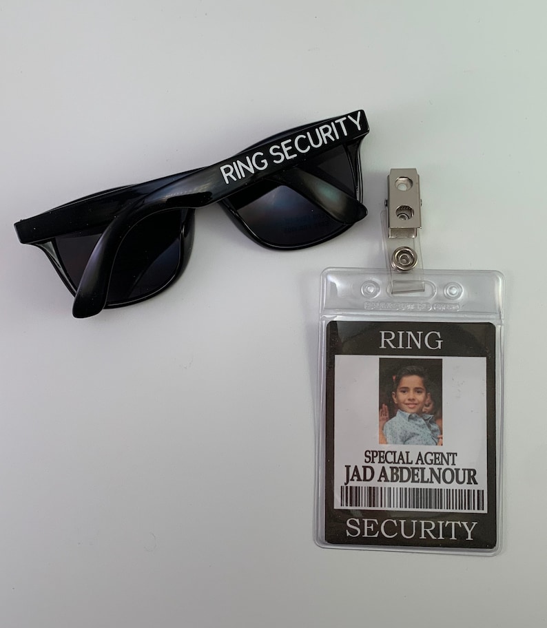 Ring Security Badge Ring Bearer ID Badge Wedding Ring Bearer Alternative Ring Bearer Gift Ring Security Gift Older Ring Bearer ID + Sunglasses