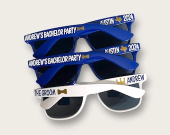 Personalized Bachelor Party Sunglasses | Custom Stag Party Favors | Bachelor Trip Sunglasses | Groomsmen Gifts | Groom Crew