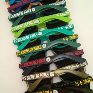 Bachelor Party Favor • Stag Party • Guys Night • Last Night Out • Custom Sunglasses • Personalized Sunglasses • Groomsman Gift • Vegas Party
