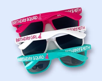 Birthday Trip Favors, Birthday Sunglasses, 40th Birthday, Personalized, 30th Birthday Favors, Birthday Trip, 39 plus, Birthday Crew